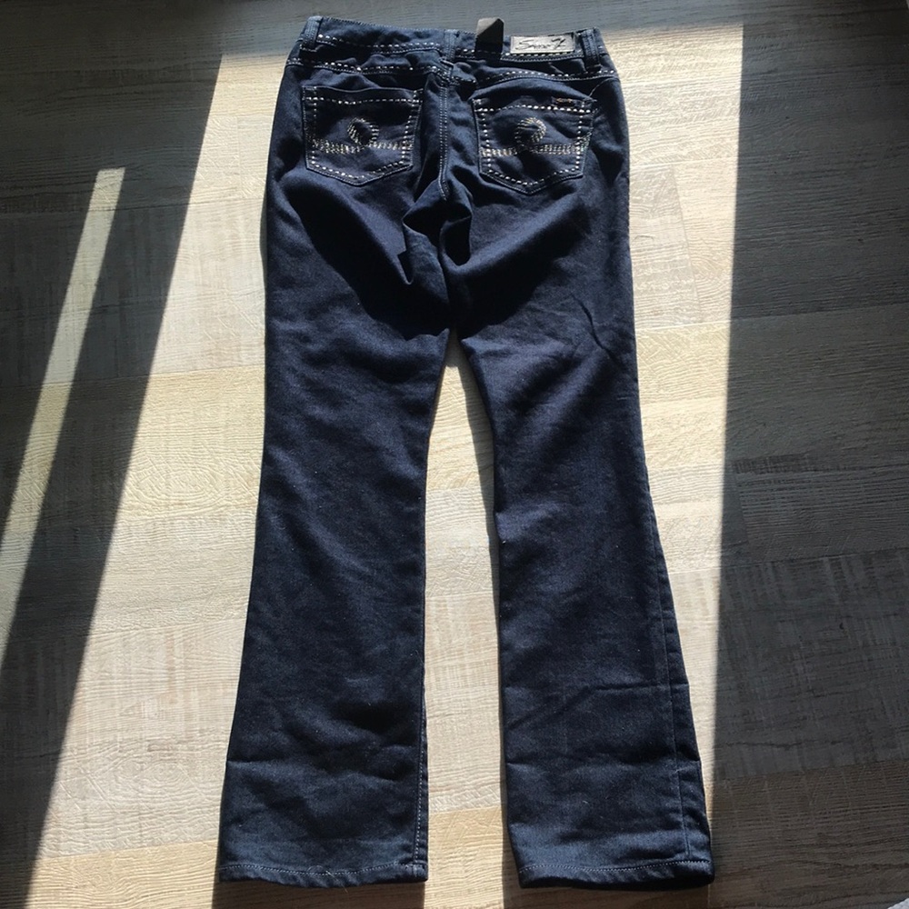 Seven7 Dark Wash Straight Cut Jeans, Size 27 - Picture 2 of 12